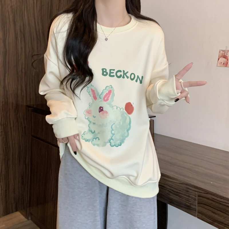 2023 Korean Fashion Women Hoodies Spring Autumn Loose Round Neck Pullovers Female Elegant Kawaii Sweet Cartoon Rabbit Sweatshirt
2023 Korean Fashion Women Hoodies Spring Autumn Loose Round Neck Pullovers Female Elegant Kawaii Sweet Cartoon Rabbit Sweatshirt