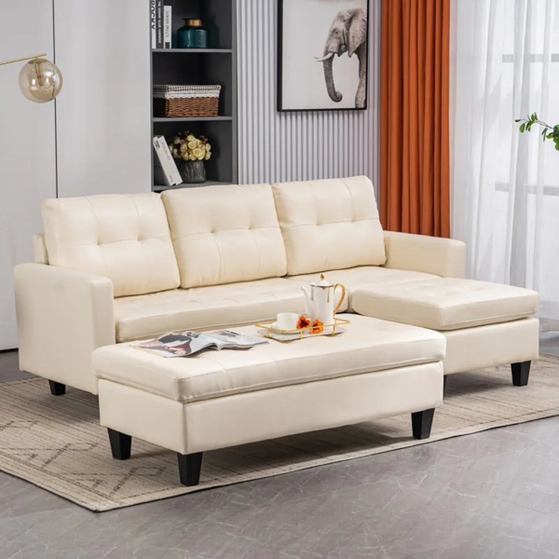 L-shaped Disassembly Backrest Pull Point Variable Combination Three-seat Indoor Sofa Solid Wood Soft Bag PU 194*67*83cm White
L-shaped Disassembly Backrest Pull Point Variable Combination Three-seat Indoor Sofa Solid Wood Soft Bag PU 194*67*83cm White