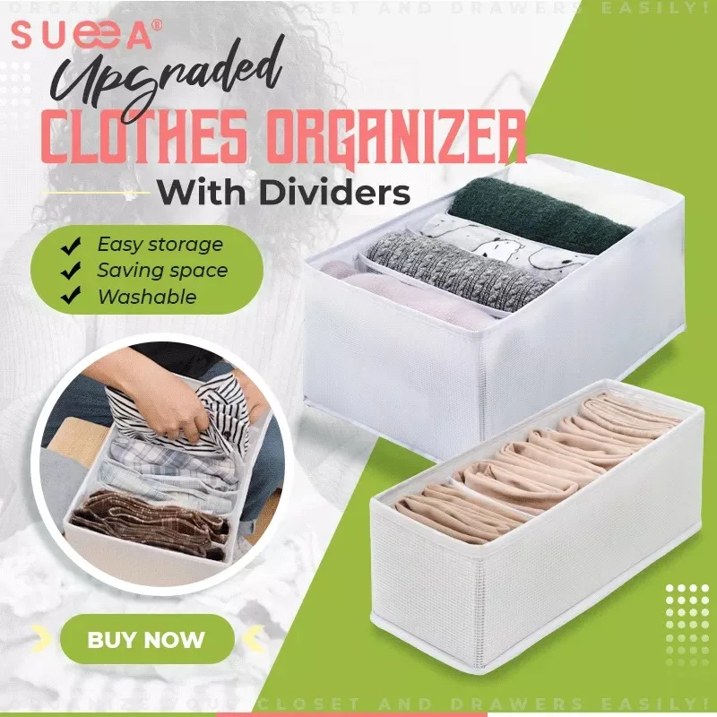 Sueea® Upgraded Clothes Organizer with Dividers Wardrobe closet organizer Leggings Underpants Organizer Divider Box Storage Box
Sueea® Upgraded Clothes Organizer with Dividers Wardrobe closet organizer Leggings Underpants Organizer Divider Box Storage Box