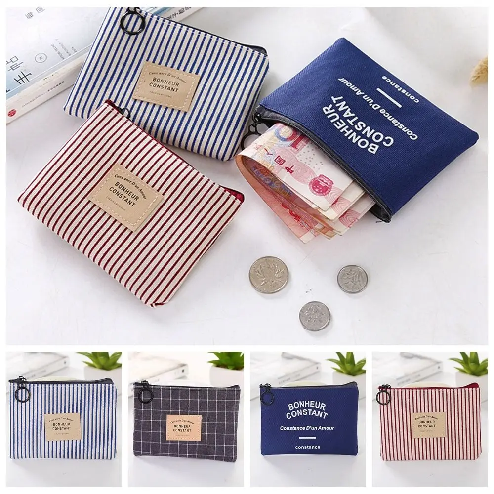 Zipper Canvas Letter Wallet Case Square Stripe Print Coin Purse with Key Ring for Girls Kid Travel Outdoor 
Zipper Canvas Letter Wallet Case Square Stripe Print Coin Purse with Key Ring for Girls Kid Travel Outdoor