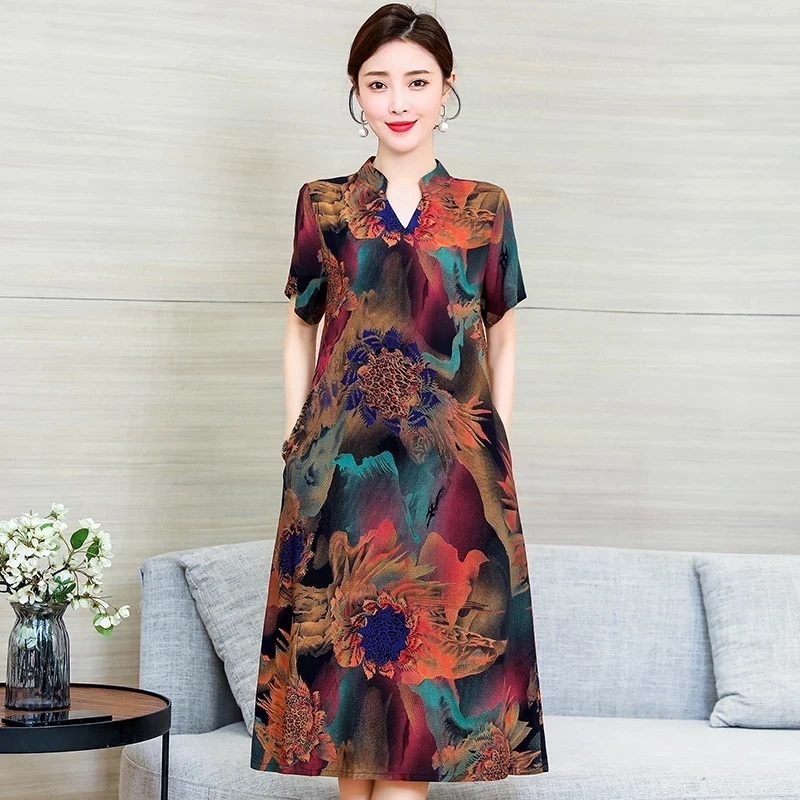 New Summer Sundress Women Bohemian Printed Dress Ladies Short Sleeve Casual Female Loose Midi Elegant Vintage Dresses
New Summer Sundress Women Bohemian Printed Dress Ladies Short Sleeve Casual Female Loose Midi Elegant Vintage Dresses