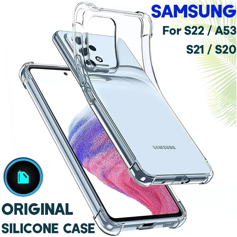 

оригинал прозрачный противоударный чехол для телефона для на Samsung Galaxy S21 S20 Fe S22 Ultra S8 S9 S10 самсунг Note 20 Ультра 10 Plus A53 A52 A51 A32 A12 A72 A71 A50 силикон кор...