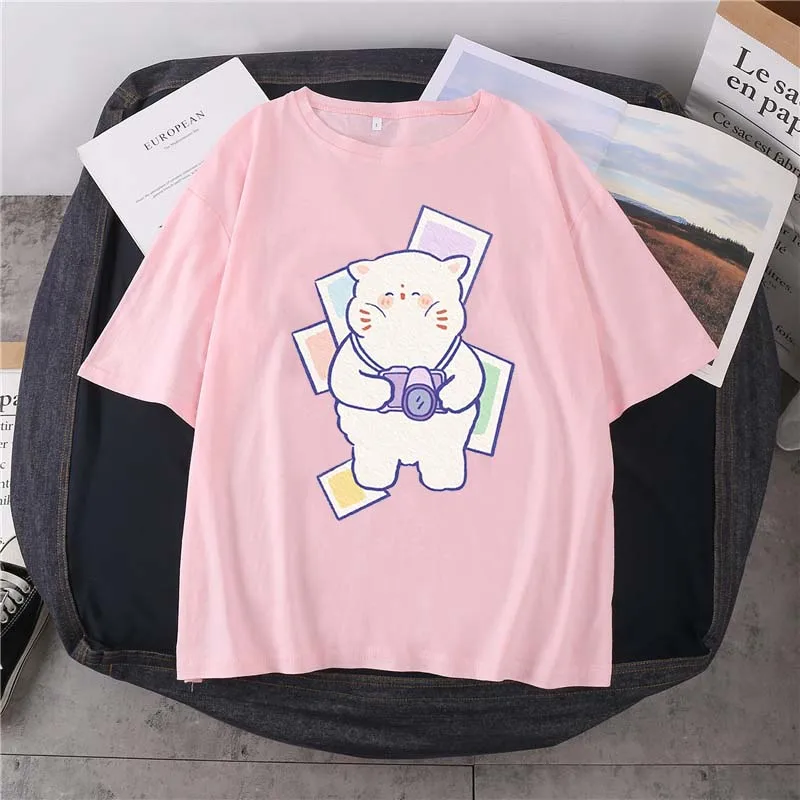 2021 Cute Cotton White Cat Harajuku Print Short-Sleeved Summer Neutral New Round Neck Cotton T-Shirt Daily Simple Fashion Top
2021 Cute Cotton White Cat Harajuku Print Short-Sleeved Summer Neutral New Round Neck Cotton T-Shirt Daily Simple Fashion Top