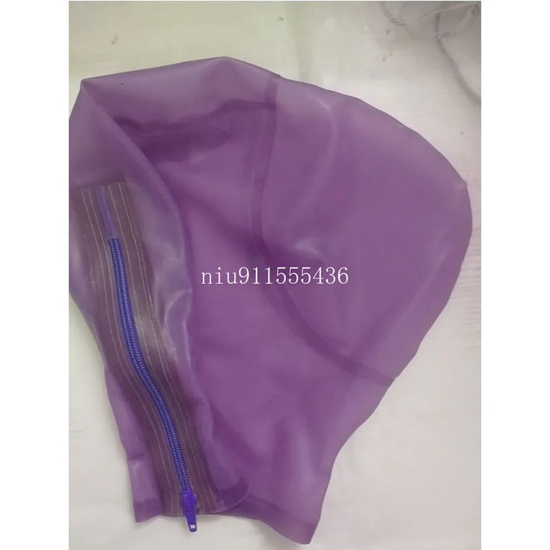 Sexy Latex Women Full Head Latex Rubber Mask Transparent Purple Hoods Fetish Cosplay Mask Back Zipper Club Wear
Sexy Latex Women Full Head Latex Rubber Mask Transparent Purple Hoods Fetish Cosplay Mask Back Zipper Club Wear