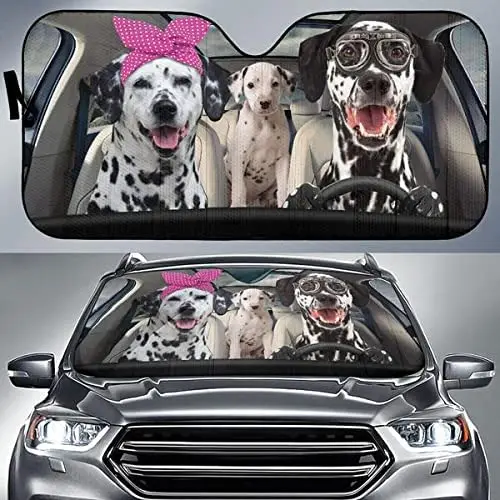 

Забавная повязка на голову для вождения далматинцев и семейный солнцезащитный козырек для собак, идея для подарка для любителей далматинского лобового стекла