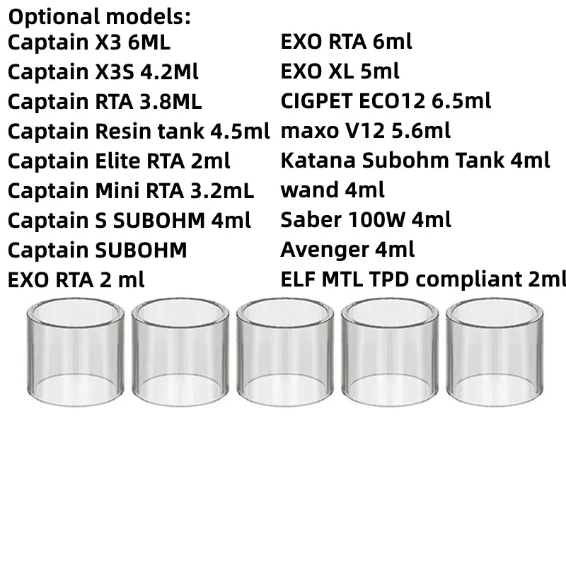 5PCS GLASS Beaker for IJOY Captain X3 / Captain X3S / Captain RTA / EXO RTA / EXO XL / CIGPET ECO12 / Katana Subohm Tank / Wand
5PCS GLASS Beaker for IJOY Captain X3 / Captain X3S / Captain RTA / EXO RTA / EXO XL / CIGPET ECO12 / Katana Subohm Tank / Wand