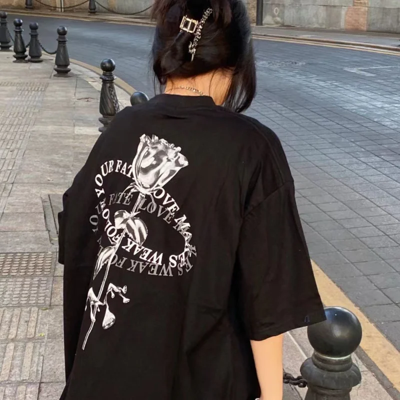 Summer New Black Short Sleeve T-shirt Female Student Korean Loose Retro Versatile T-shirt Top
Summer New Black Short Sleeve T-shirt Female Student Korean Loose Retro Versatile T-shirt Top