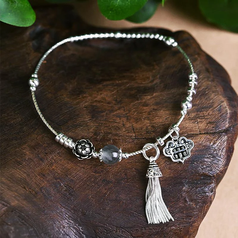 New Vintage Tassel Anklet Female Lotus Moonstone Ruyi Abacus Silver Anklet Literary Retro Little Woman Jewelry Accessories
New Vintage Tassel Anklet Female Lotus Moonstone Ruyi Abacus Silver Anklet Literary Retro Little Woman Jewelry Accessories