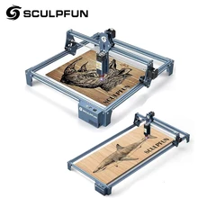 SCULPFUN S9 레이저, 영역 확장 키트 포함, 초박형 레이저 빔 성형 기술, 고정밀 목재 아크릴 레이저 조각기