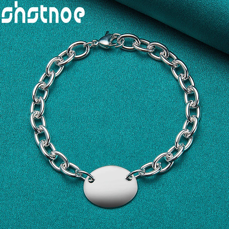 SHSTONE 925 Sterling Silver Oval Round Pendant Chain Charm Bracelet For Women Party Valentine's Day Gifts Fashion Lady Jewelry
SHSTONE 925 Sterling Silver Oval Round Pendant Chain Charm Bracelet For Women Party Valentine's Day Gifts Fashion Lady Jewelry