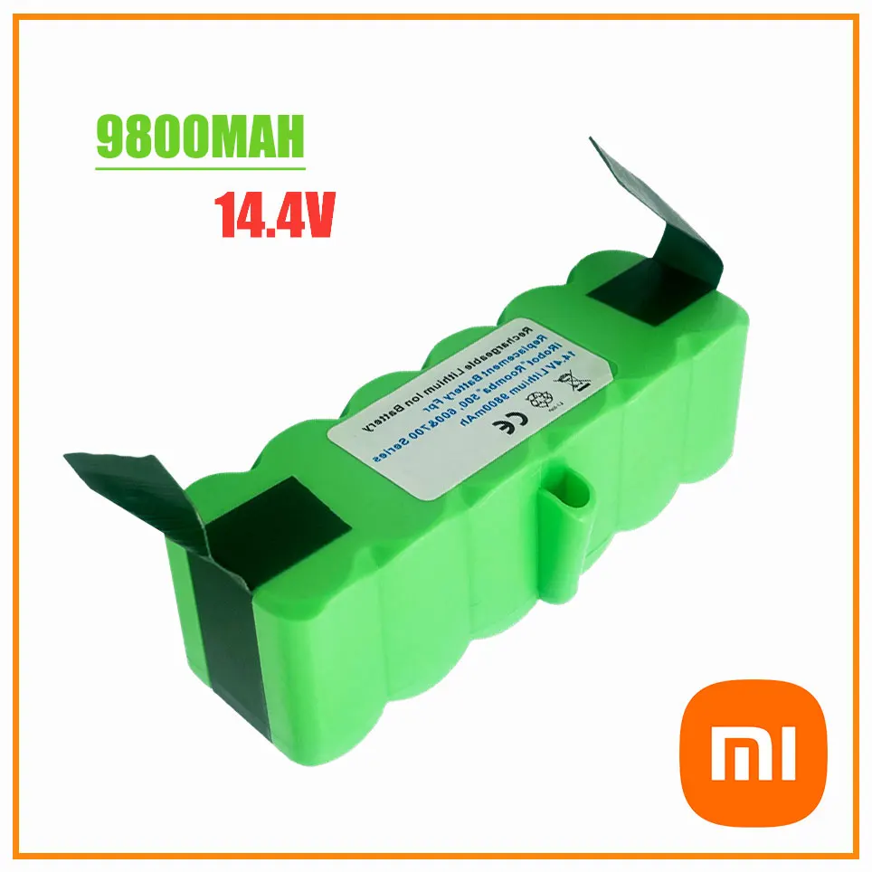 Xiaomi 9800mAh new 14.4V lithium rechargeable battery for iRobot Roomba 500 600 700 800 series 560 620 650 700 770 780 880
Xiaomi 9800mAh new 14.4V lithium rechargeable battery for iRobot Roomba 500 600 700 800 series 560 620 650 700 770 780 880