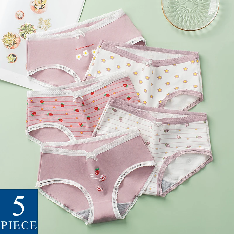 WONTIVE for Women Japanese Underwear Set 5 Pcs Cotton Panties with Bow Line Womens Intimates Period Briefs Seamless Sexy Panty
WONTIVE for Women Japanese Underwear Set 5 Pcs Cotton Panties with Bow Line Womens Intimates Period Briefs Seamless Sexy Panty