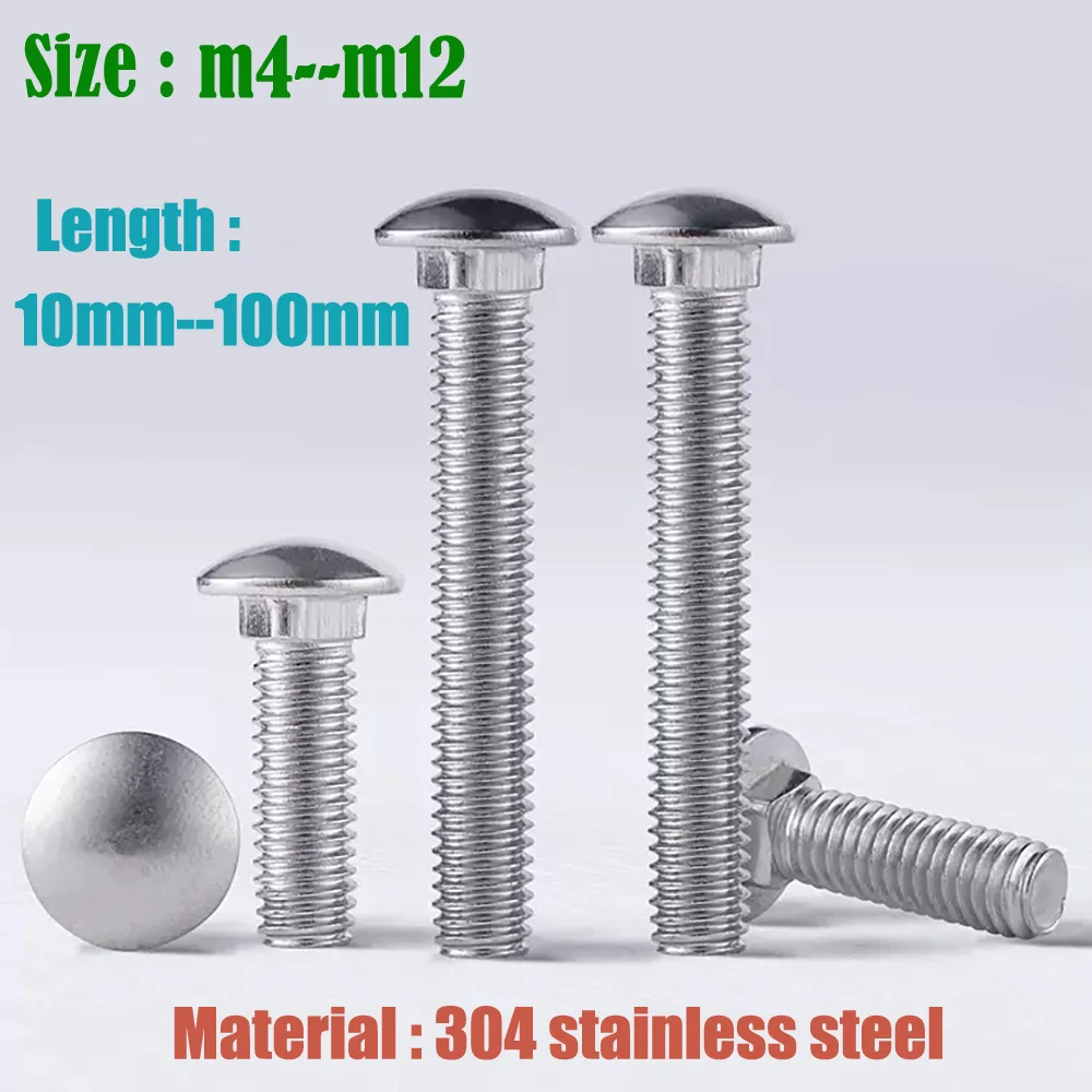 Винтовой болт с круглой головкой и головкой из нержавеющей стали 304 для стеллажа M4/M5/M6/M8/M10/M12 
Винтовой болт с круглой головкой и головкой из нержавеющей стали 304 для стеллажа M4/M5/M6/M8/M10/M12