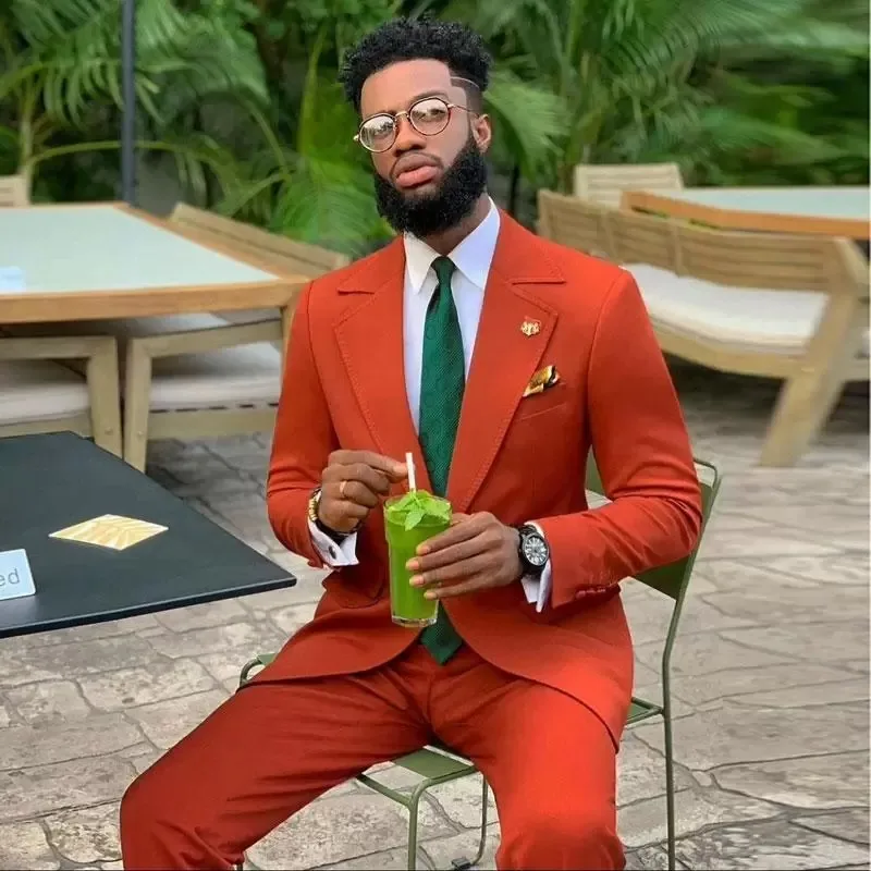 Orange Men Suit Tailor-Made 2 Pieces Blazer Pants High Quality Wedding Formal Groom Single Breasted Tailored Wedding Business
Orange Men Suit Tailor-Made 2 Pieces Blazer Pants High Quality Wedding Formal Groom Single Breasted Tailored Wedding Business