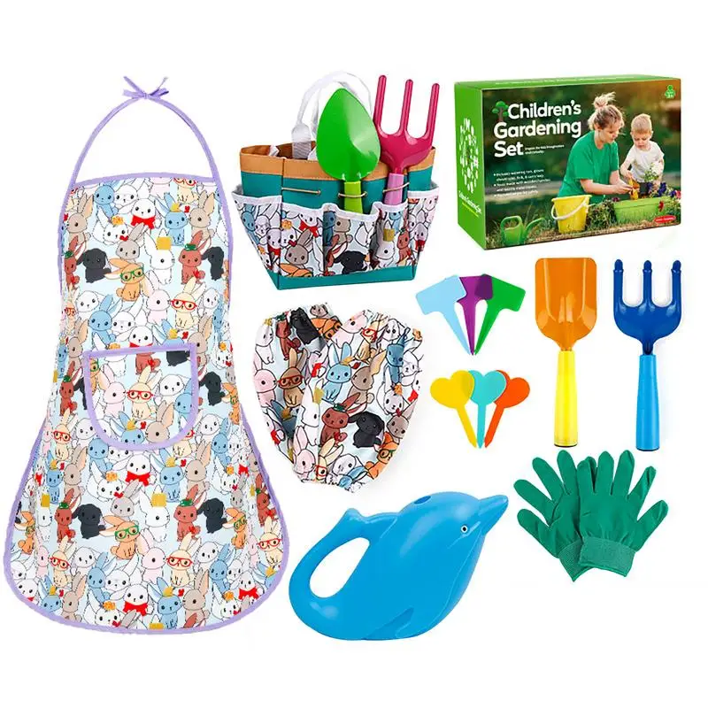 Kids Gardening Tools Set Watering Can Toy Gloves Shovel Rake Trowel Toy Garden Planting Tool Furniture Toy Children Gift
Kids Gardening Tools Set Watering Can Toy Gloves Shovel Rake Trowel Toy Garden Planting Tool Furniture Toy Children Gift