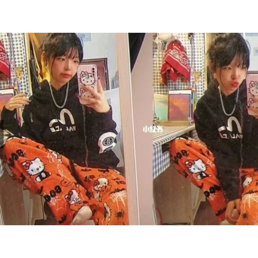 Sanrio Hello Kitty Y2K Paiamas Pants Women Autumn Winter Warm Flannel Sleepwear Trendy Kawaii Halloween Gifts Home Wear Clothes
Sanrio Hello Kitty Y2K Paiamas Pants Women Autumn Winter Warm Flannel Sleepwear Trendy Kawaii Halloween Gifts Home Wear Clothes