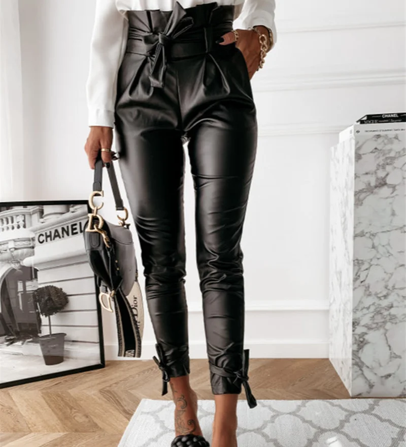 Women's Pants Zipper Women's Fashion Casual PU Leather Pants (including Belt) High Waist Streetwear Aesthetic Trousers Women
Women's Pants Zipper Women's Fashion Casual PU Leather Pants (including Belt) High Waist Streetwear Aesthetic Trousers Women