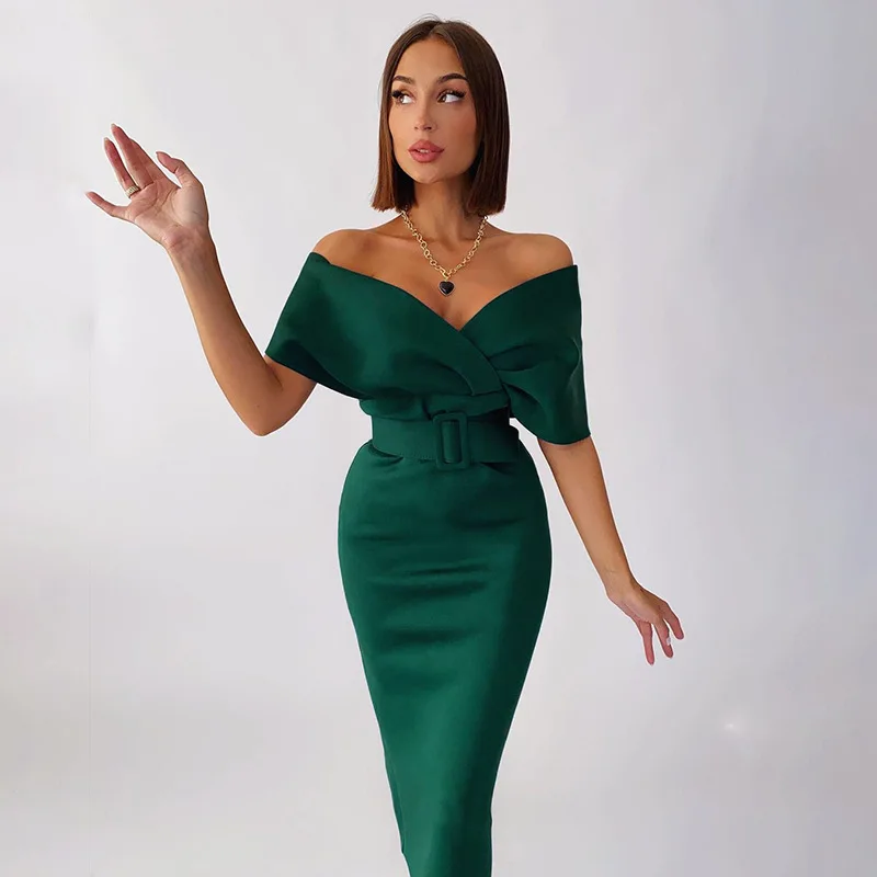 Euramerican women's autumn new fund tights fashionable temperament to show shoulder dress
Euramerican women's autumn new fund tights fashionable temperament to show shoulder dress