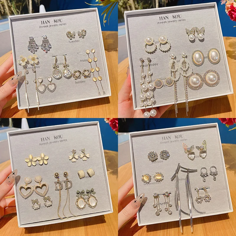 Wholesale Sterling Silvers Post One Week Stud Earrings Rhinestone Gift Drop Set Jewelry Women 
Wholesale Sterling Silvers Post One Week Stud Earrings Rhinestone Gift Drop Set Jewelry Women