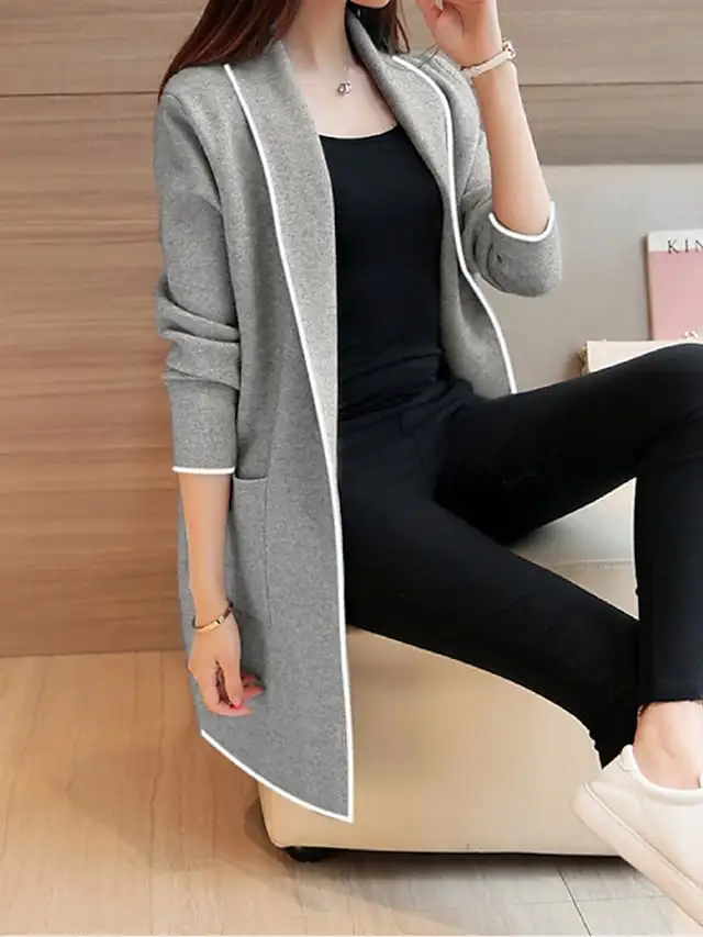 

Trench Coat Coat Regular Pocket Coat Black Gray Wine Casual Street Fall Cardigan Turndown Regular Fit M L XL XXL 3XL / Winter