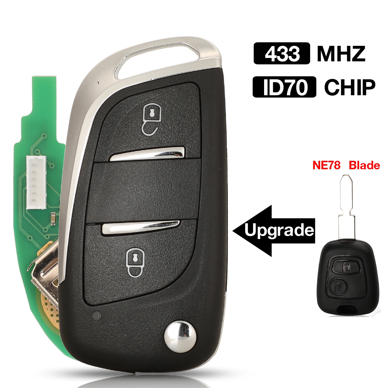 jingyuqin 2 Buttons 433MHz ID70 Chip KD Remote Upgrade Folding Flip Remote Car Key For PEUGEOT 406 With Uncut NE78 Blade 
jingyuqin 2 Buttons 433MHz ID70 Chip KD Remote Upgrade Folding Flip Remote Car Key For PEUGEOT 406 With Uncut NE78 Blade