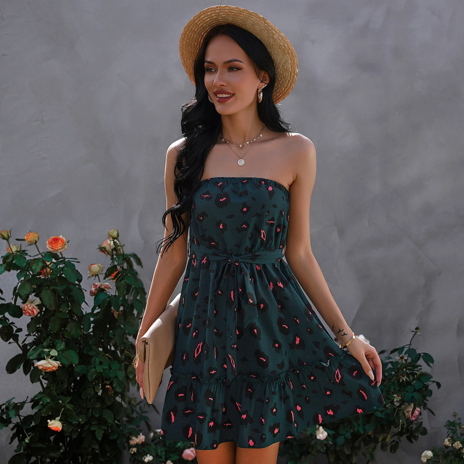 Summer Women Dress Ruffle Vintage Leopard Print Strapless Casual Beach Dress Woman Elegant Sexy Mini Dresses Fashion Streetwear
Summer Women Dress Ruffle Vintage Leopard Print Strapless Casual Beach Dress Woman Elegant Sexy Mini Dresses Fashion Streetwear
