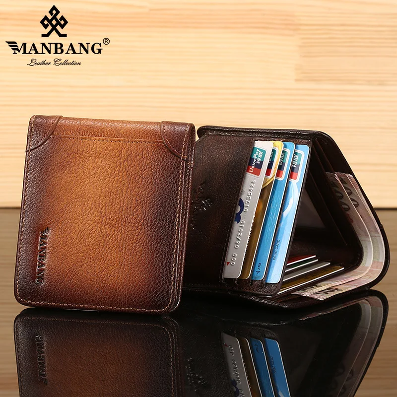 【Genuine Cowhide Leather & Vintage Style】ManBang Brand Men's Wallet Luxury Short Tri-Fold First Layer Cowhide Purse Horizontal
【Genuine Cowhide Leather & Vintage Style】ManBang Brand Men's Wallet Luxury Short Tri-Fold First Layer Cowhide Purse Horizontal