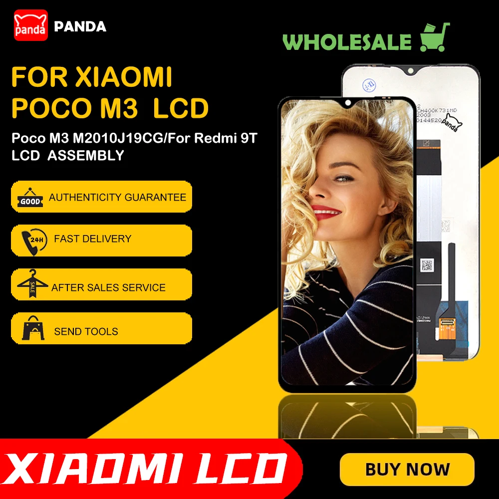 ЖК-экран 6,53 дюйма для Xiaomi Poco M3, сенсорная панель, дигитайзер для Redmi 9T, дисплей M2010J19CG в сборе
ЖК-экран 6,53 дюйма для Xiaomi Poco M3, сенсорная панель, дигитайзер для Redmi 9T, дисплей M2010J19CG в сборе