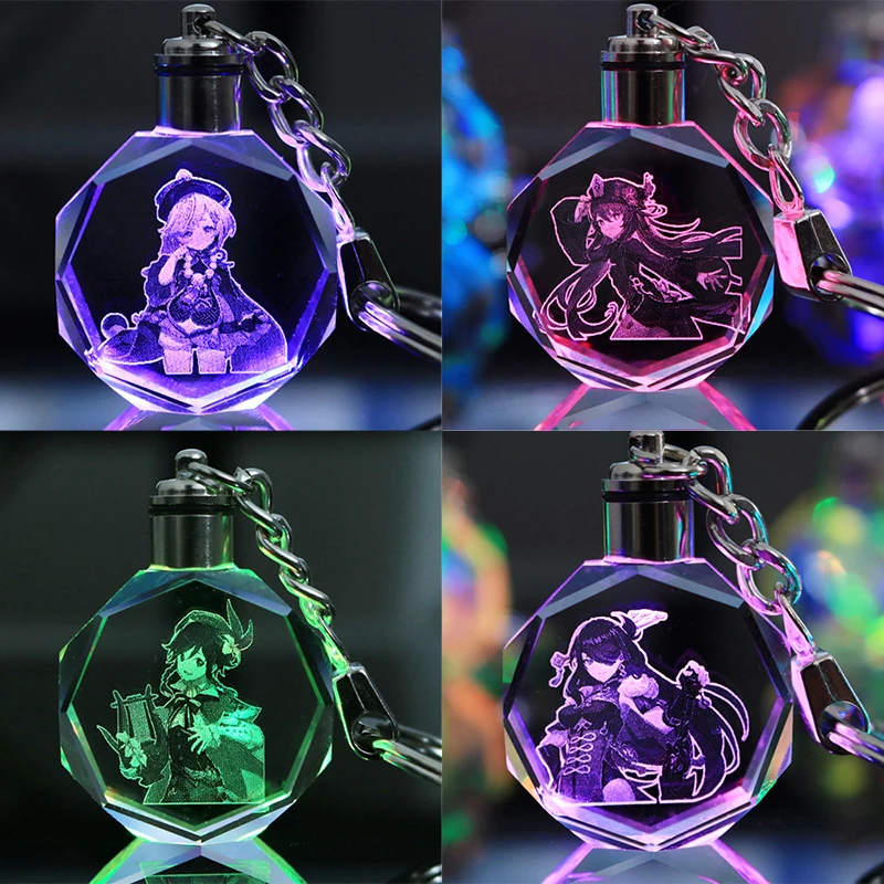 Anime Genshin Impact Colorful Glass Crystal Lamp Keychain Zhongli Beelzebul Keqing Qiqi Barbatos Baal Figures Key Ring Pendant
Anime Genshin Impact Colorful Glass Crystal Lamp Keychain Zhongli Beelzebul Keqing Qiqi Barbatos Baal Figures Key Ring Pendant