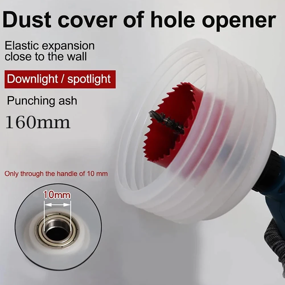 1Pc 160mm Electric Hammer Drill Dust Collector Silicone Dustproof Device Power Tool Accessories For Hole Wall Drilling
1Pc 160mm Electric Hammer Drill Dust Collector Silicone Dustproof Device Power Tool Accessories For Hole Wall Drilling