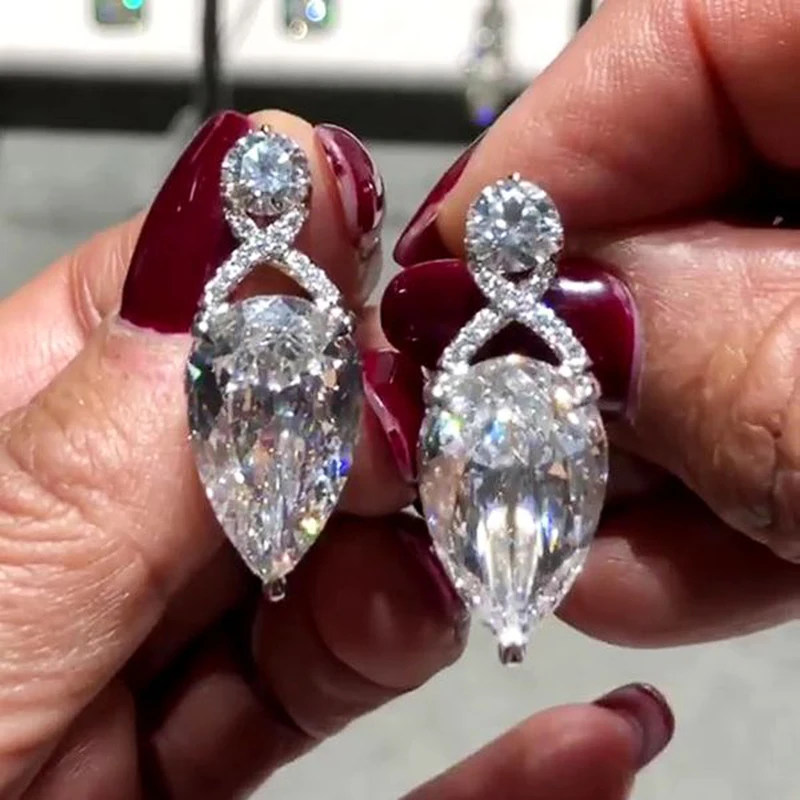 New Creative Bridal Wedding Earrings with Pear Shaped Crystal Cubic Zirconia Aesthetic Women Stud Earrings New Trendy Jewelry
New Creative Bridal Wedding Earrings with Pear Shaped Crystal Cubic Zirconia Aesthetic Women Stud Earrings New Trendy Jewelry