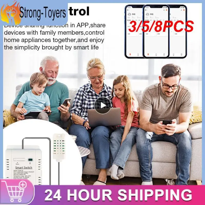 3/5/8PCS App Remote Control Smart Temperature And Humidity Sensor With Alexa Google Home Humidity Monitoring Switch 16a
3/5/8PCS App Remote Control Smart Temperature And Humidity Sensor With Alexa Google Home Humidity Monitoring Switch 16a