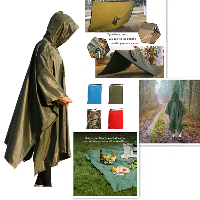 3 In 1 Outdoor Military Raincoat Waterproof Rain Coat Men Raincoat Women Awning From The Rain Motorcycle Rain Poncho Picnic Mat
3 In 1 Outdoor Military Raincoat Waterproof Rain Coat Men Raincoat Women Awning From The Rain Motorcycle Rain Poncho Picnic Mat