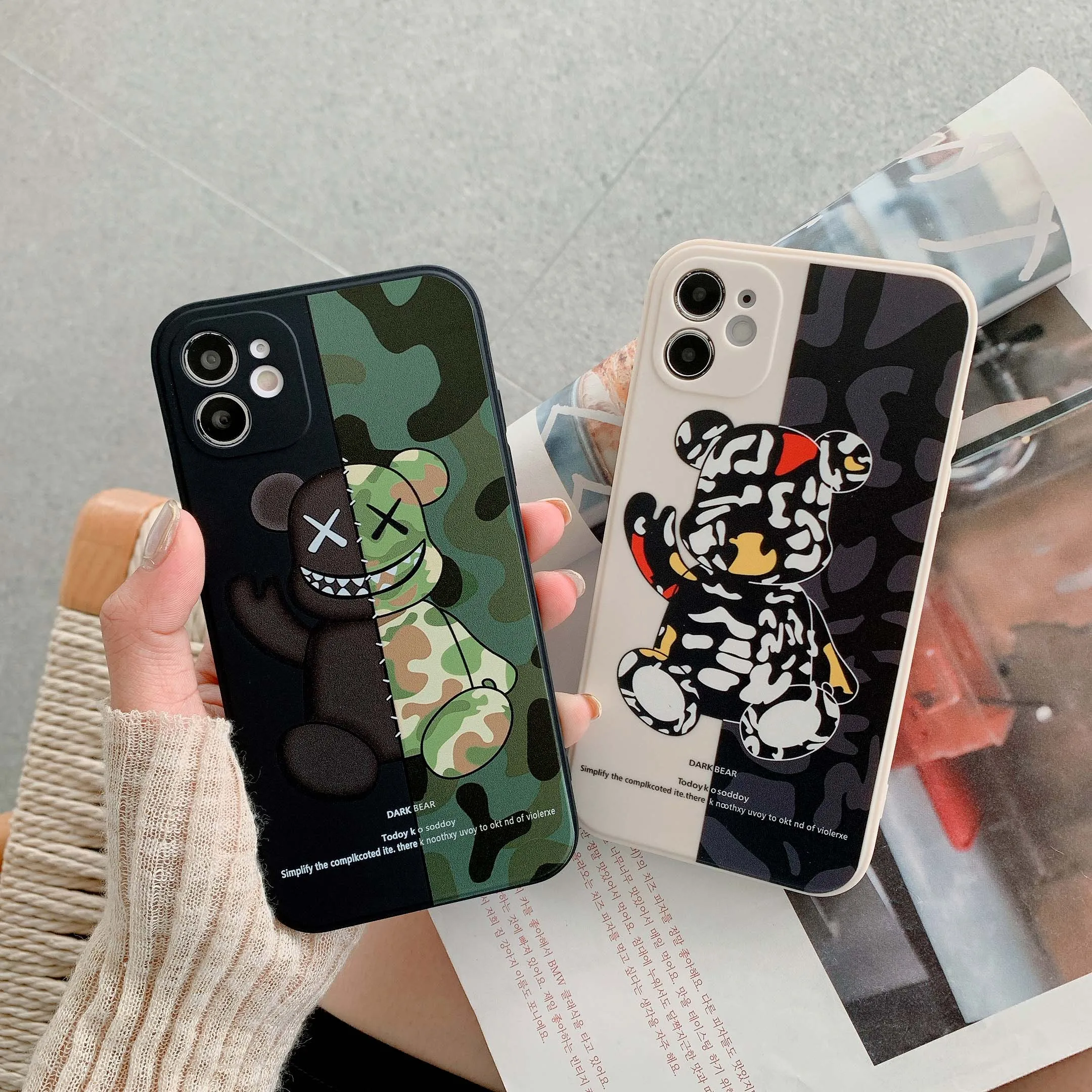 Fashion Army Bear Protective Case for iPhone 12 13 11 Pro Max 12 Mini Soft Silicon Back Cover for iPhone XR X XS-Max 7 8 Plus Se
Fashion Army Bear Protective Case for iPhone 12 13 11 Pro Max 12 Mini Soft Silicon Back Cover for iPhone XR X XS-Max 7 8 Plus Se