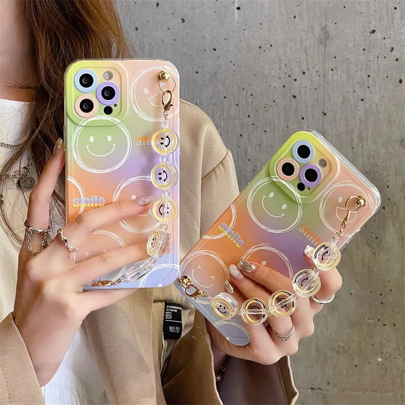 Cute Fresh Smiley Gradient Cartoon Smiley Bracelet Fashion Anti-fall For iphone 11 12 Pro Max XR X Xs Max 7 8 Plus Phone Case
Cute Fresh Smiley Gradient Cartoon Smiley Bracelet Fashion Anti-fall For iphone 11 12 Pro Max XR X Xs Max 7 8 Plus Phone Case