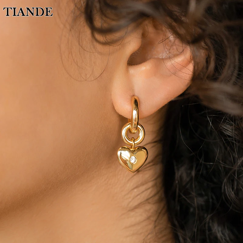 TIANDE Gold Plated Heart Dangle Earrings for Women Fine Small Zircon Piercing Hoop Drop Earrings Fashion Jewelry Accessories
TIANDE Gold Plated Heart Dangle Earrings for Women Fine Small Zircon Piercing Hoop Drop Earrings Fashion Jewelry Accessories