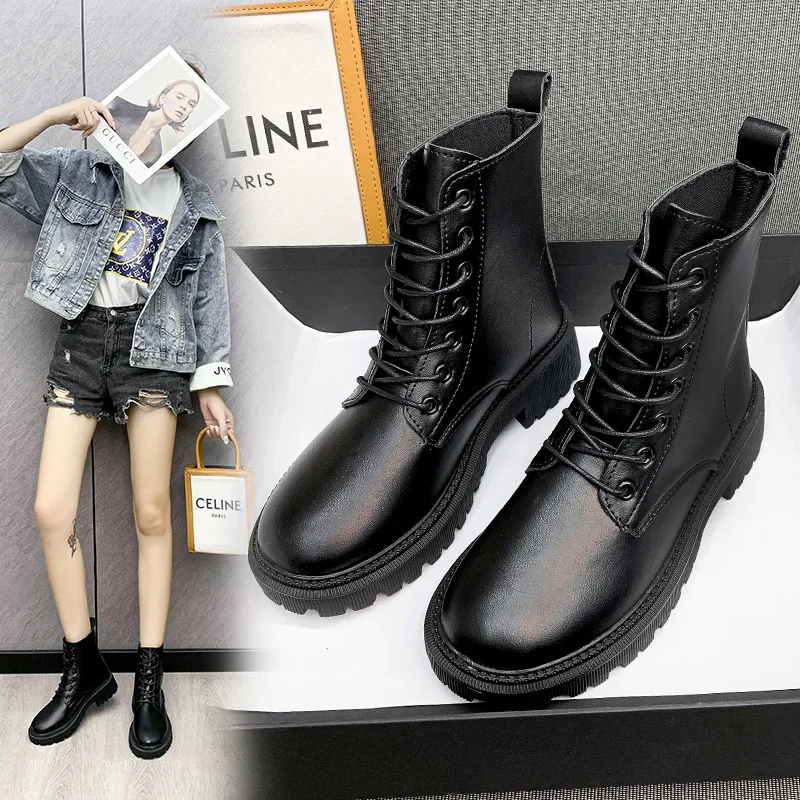 Thin Ins Trendy Platform Martin Boots Women's British Style 2021 New Korean Style Spring and Autumn Boots Ankle Boots
Thin Ins Trendy Platform Martin Boots Women's British Style 2021 New Korean Style Spring and Autumn Boots Ankle Boots