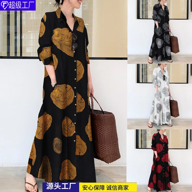 Early Autumn Cotton Linen Printed Muslim Dresses Women Long Sleeves Simple Loose Casual Long Shirts Japanese & Korean Dresses
Early Autumn Cotton Linen Printed Muslim Dresses Women Long Sleeves Simple Loose Casual Long Shirts Japanese & Korean Dresses