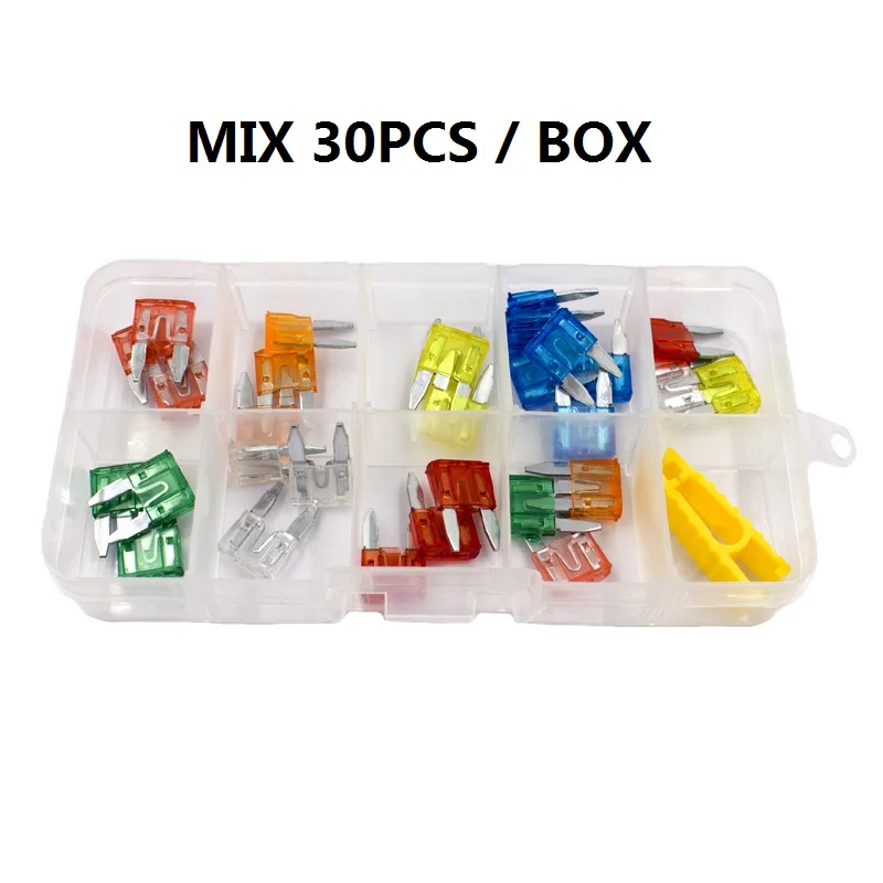 30 шт., набор предохранителей для автомобилей и грузовиков, 5/7, 5/10/15/20/25/30/35A 
30 шт., набор предохранителей для автомобилей и грузовиков, 5/7, 5/10/15/20/25/30/35A