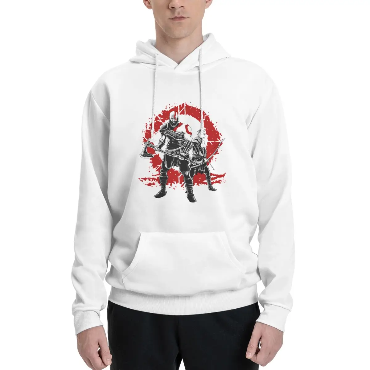 

Kratos God Of War 2 Ragnarok Is Coming 7 Couples Plus Velvet Hooded Sweater Travel cute With hood pullover Graphic High grade