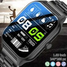LIGE 1.83 inch New Bluetooth Call Smart Watch Men Full Touch Screen Custom Watch Face Sports Bracelet Health Monitor Smartwatch