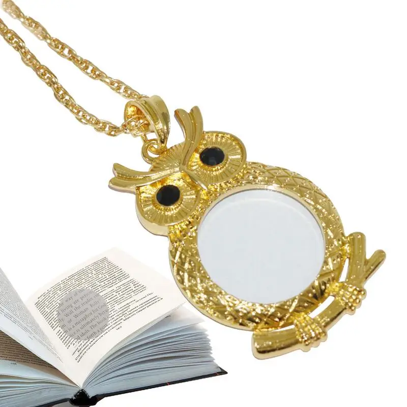 

Necklace Magnifying Glass 6X Monocle Magnifying Glass Pendant Elderly Owl Magnifier Reading Zooming Necklace Mother's Day Gift