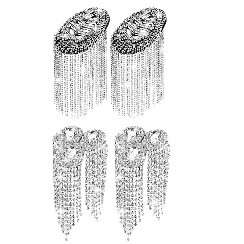 4 Pieces Fringe Shoulder Jewelry Rhinestone Plate Epaulets Clothing Decor Silver
4 Pieces Fringe Shoulder Jewelry Rhinestone Plate Epaulets Clothing Decor Silver