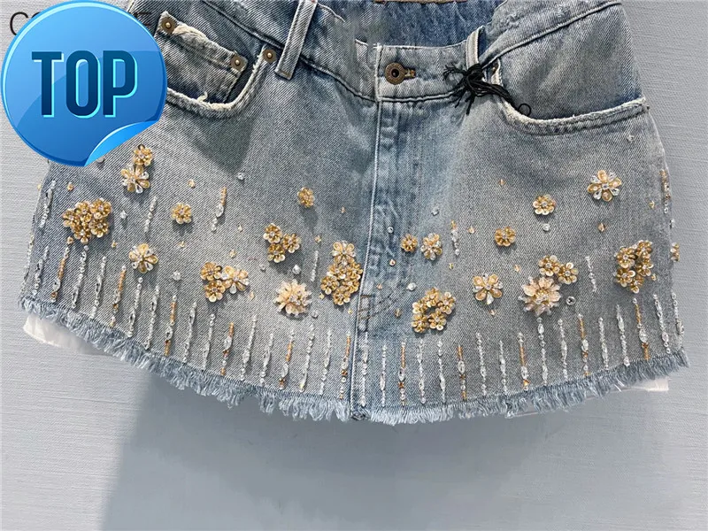 Beading Crystal Summer Jean Luxury Skirt Women 2023 Brand Designers Elegant High Waist Mini Skirts Womens Blue Denim Chaquetas
Beading Crystal Summer Jean Luxury Skirt Women 2023 Brand Designers Elegant High Waist Mini Skirts Womens Blue Denim Chaquetas