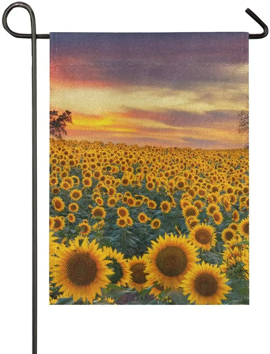 

Sunflower Field at Sunset Floralx Garden Flag Welcome Home House Flags Double Sided Yard Banner Outdoor Decor Banner for Outside