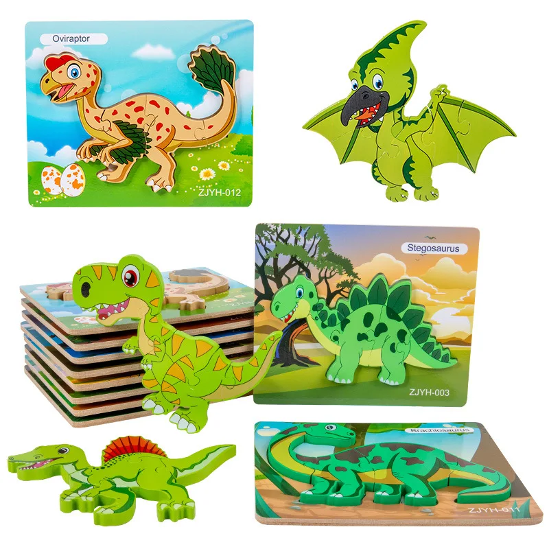 New 3D Wooden Dinosaur Puzzles Baby Cartoon Animals Matching Puzzle Games Early Montessori Educational Toys Wood Jigsaw Gift
New 3D Wooden Dinosaur Puzzles Baby Cartoon Animals Matching Puzzle Games Early Montessori Educational Toys Wood Jigsaw Gift