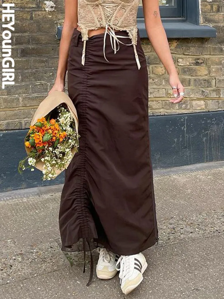HEYounGIRL Drawstring Double Layer Mesh Long Skirt Vintage Women Casual High Waist Ankle-Length Skirts Ladies Retro Harajuku
HEYounGIRL Drawstring Double Layer Mesh Long Skirt Vintage Women Casual High Waist Ankle-Length Skirts Ladies Retro Harajuku