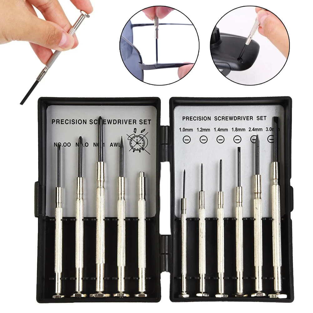 11 Pcs Precision Screwdriver Set Corrosion Resistance Rust Repair Tool Set For Watches Glasses Jewelry Small Screw DIY Tool Kit
11 Pcs Precision Screwdriver Set Corrosion Resistance Rust Repair Tool Set For Watches Glasses Jewelry Small Screw DIY Tool Kit