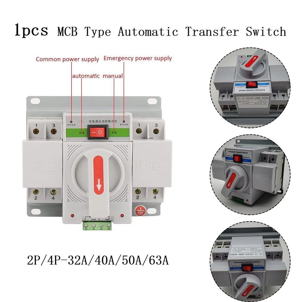 1PCS 63A -32A MCB Type Automatic ATS Dual Power Transfer Switch Circuit Breaker 380V Disconnector Disconnecting Switch
1PCS 63A -32A MCB Type Automatic ATS Dual Power Transfer Switch Circuit Breaker 380V Disconnector Disconnecting Switch