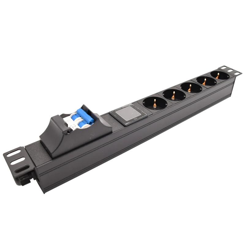 Cabinet Rack Mount PDU Power Strip Power Distribution Unit 5 Ways German Socket with Ampere/Volt/Watt Digital Display Meter
Cabinet Rack Mount PDU Power Strip Power Distribution Unit 5 Ways German Socket with Ampere/Volt/Watt Digital Display Meter